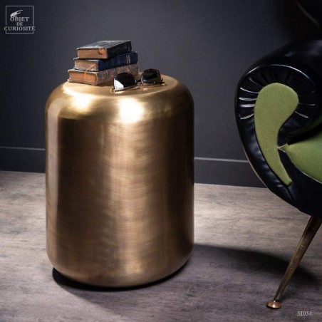 Rounded brass stool