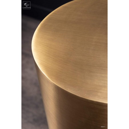 round side table in antic brass