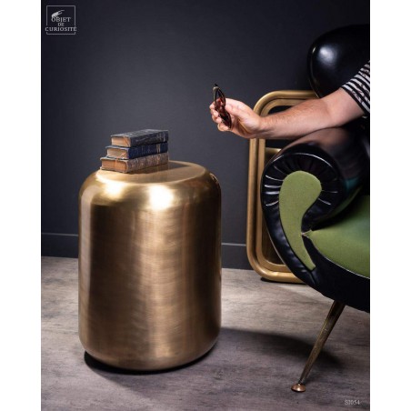 Rounded brass stool