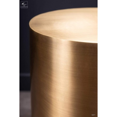 round side table in antic brass