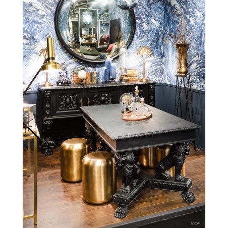 Rounded brass stool