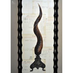 Tableau de corne de koudou cadre bambou 2