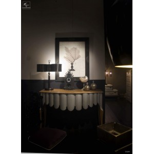 Tableau gorgone noire  cadre cuivre estampillé 2