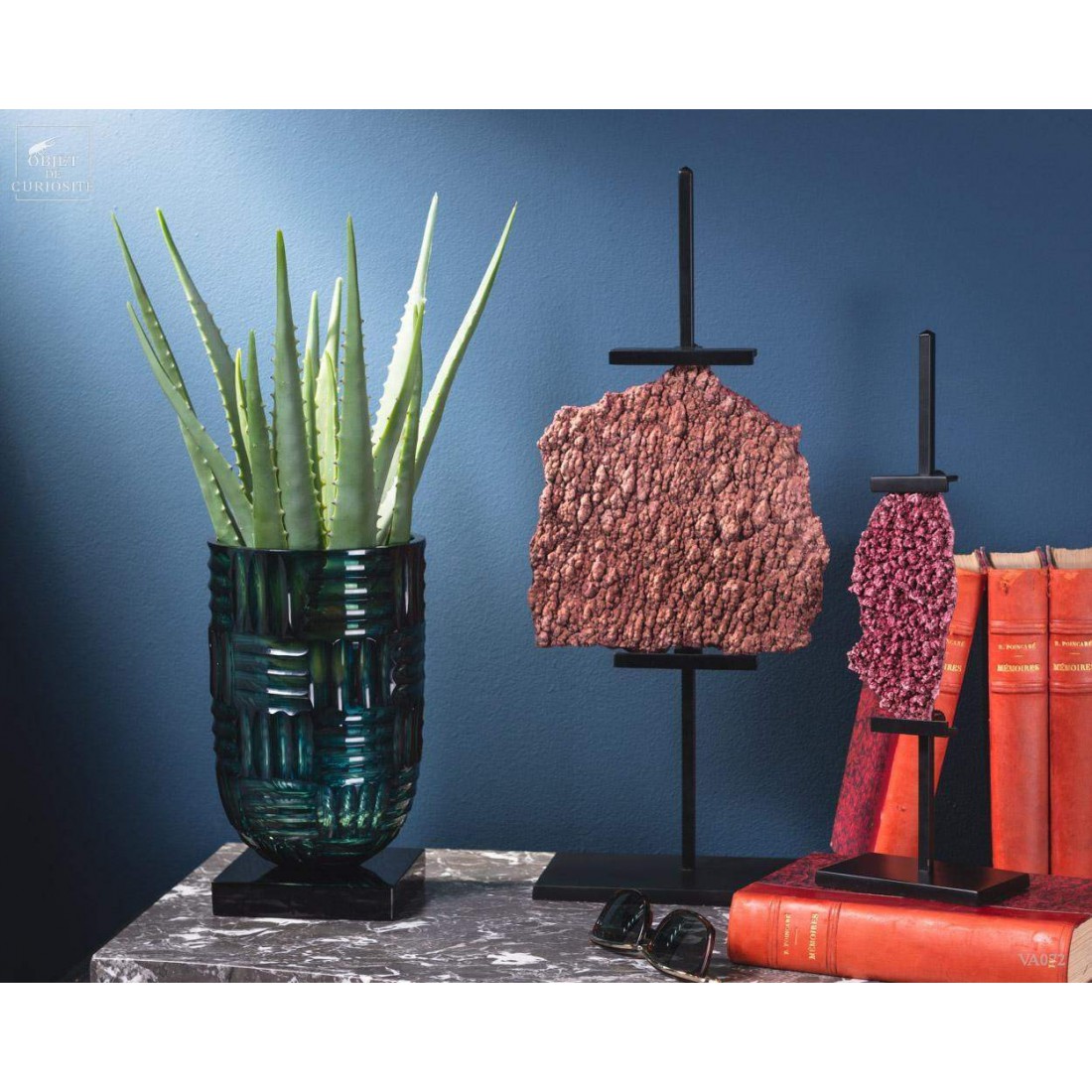 Vase 40's vert et bleu Vase 40's vert et bleu