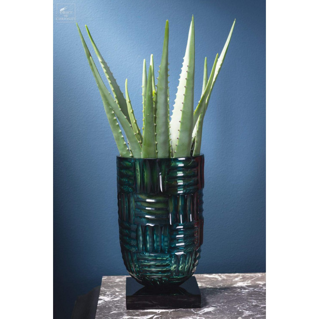 Vase 40's vert et bleu Vase 40's vert et bleu