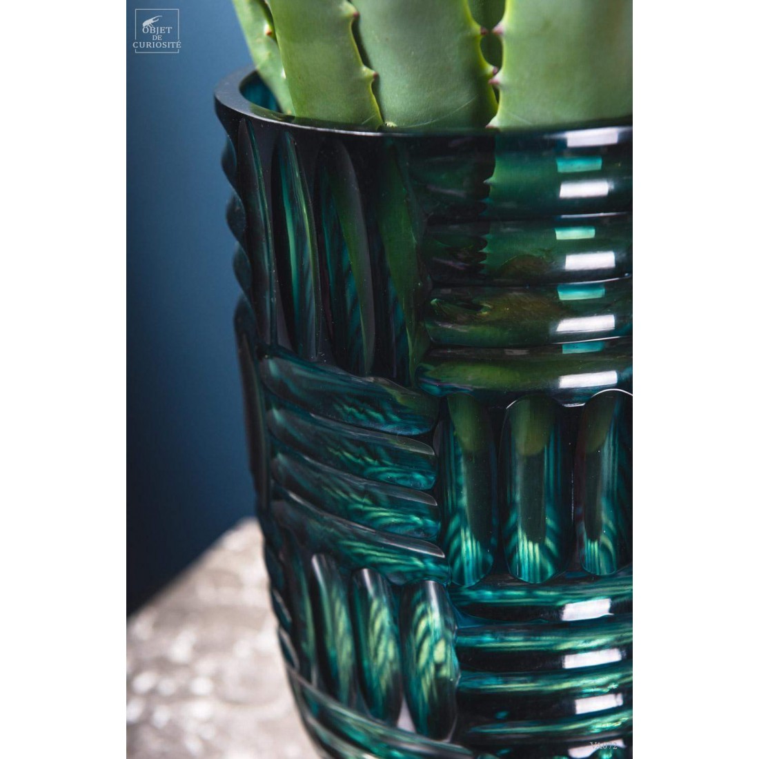 Vase 40's vert et bleu Vase 40's vert et bleu