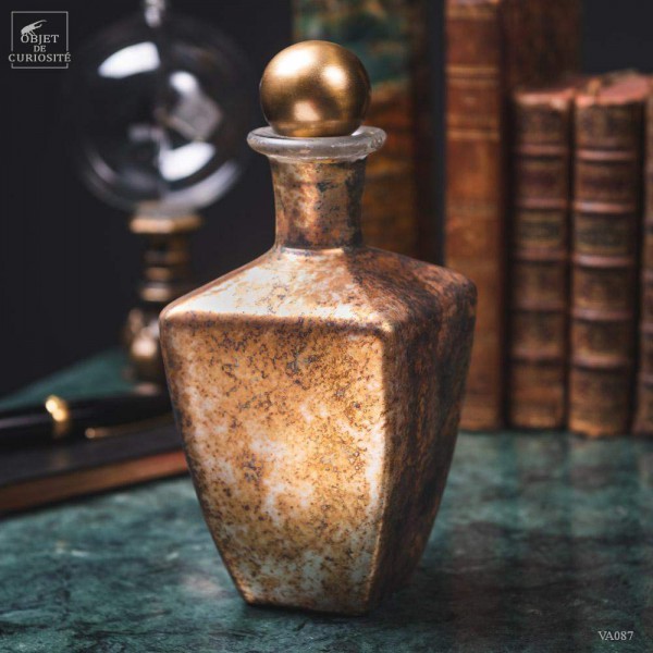 Bottle with stopper - Silver rust finish