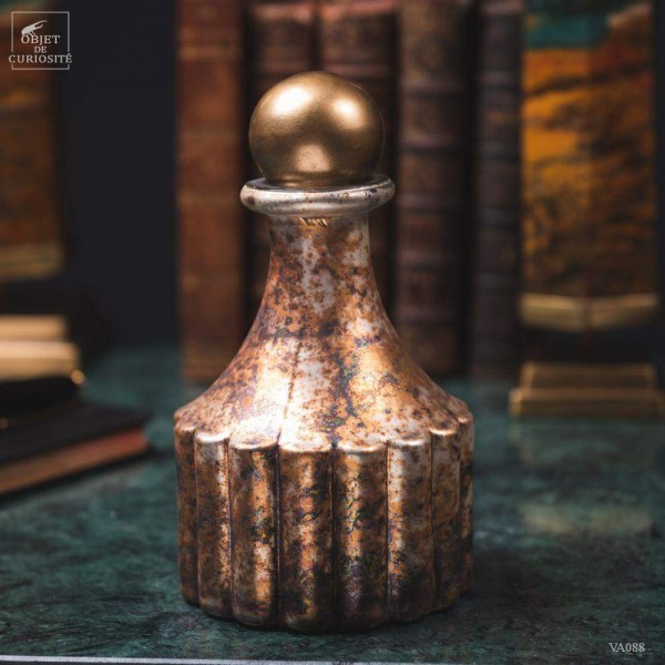 Bottle with stopper - Silver rust finish
