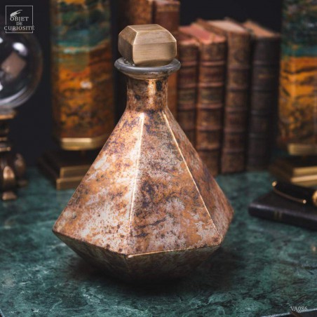 Bottle with stopper - Silver rust finish