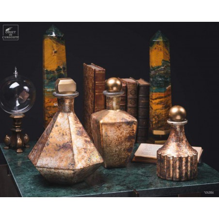 Bottle with stopper - Silver rust finish