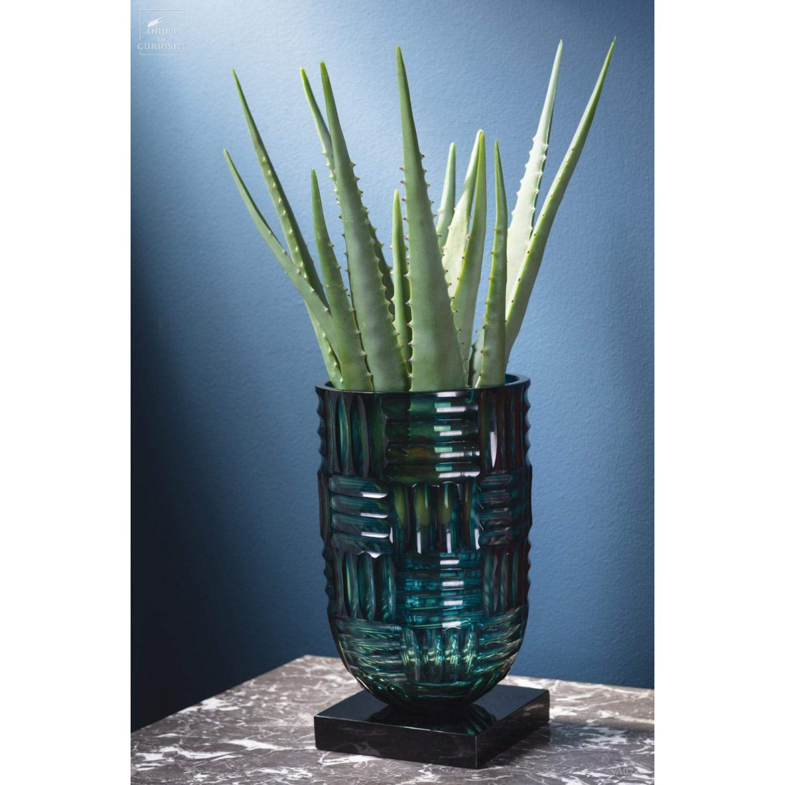 Vase 40's vert et bleu Vase 40's vert et bleu