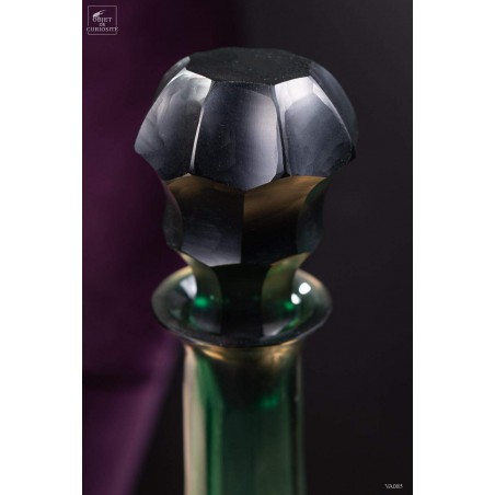 Faceted decanter amber green