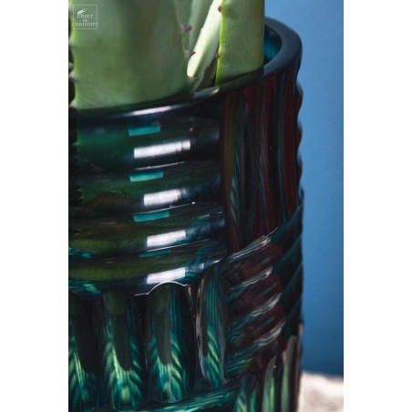 Vase 40's vert et bleu Vase 40's vert et bleu