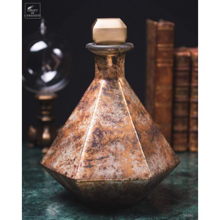 Bottle with stopper - Silver rust finish