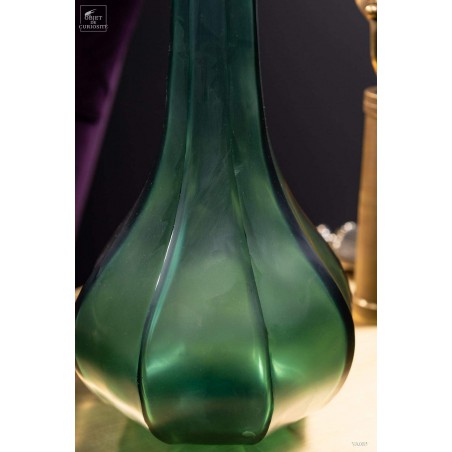 Faceted decanter amber green