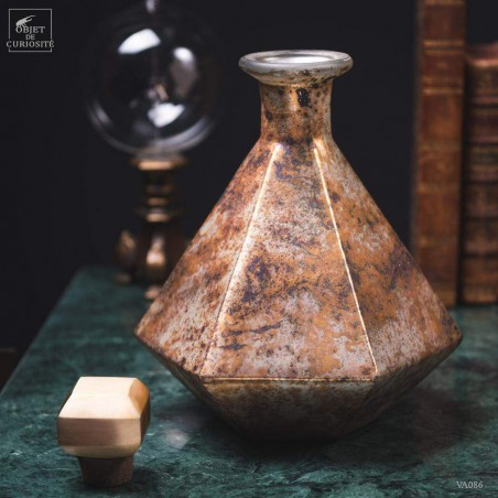 Bottle with stopper - Silver rust finish