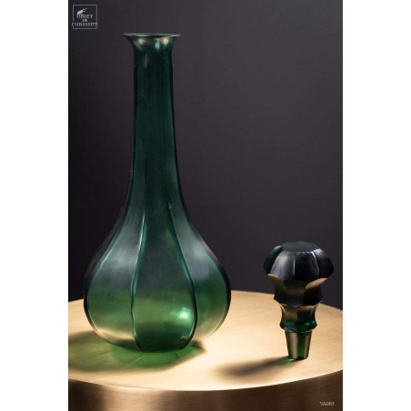 Faceted decanter amber green