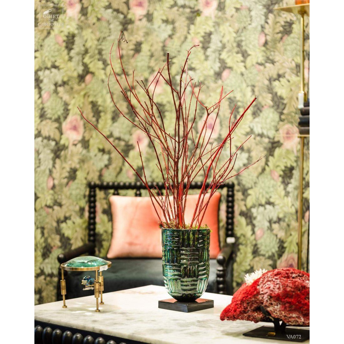 Vase 40's vert et bleu Vase 40's vert et bleu