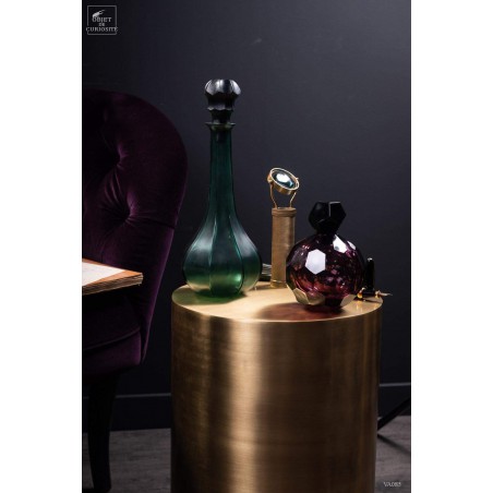 Faceted decanter amber green