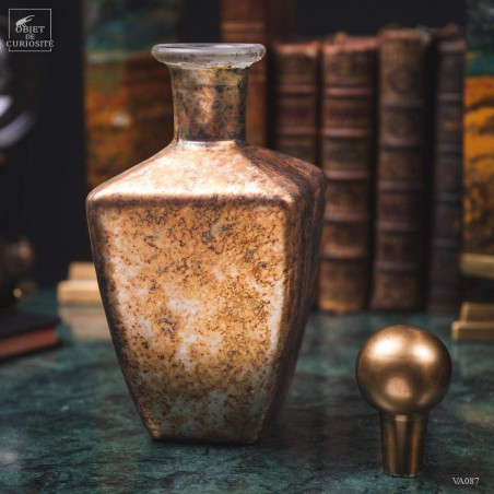 Bottle with stopper - Silver rust finish