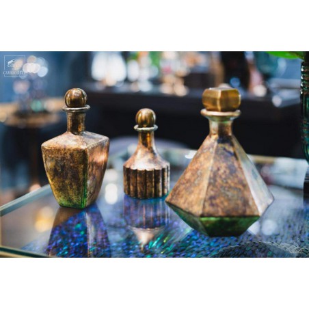 Bottle with stopper - Silver rust finish