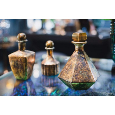 Bottle with stopper - Silver rust finish