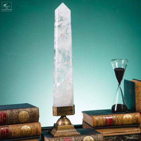 Cristal de roche (Brésil) sur socle laiton