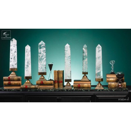 Cristal de roche (Brésil) sur socle laiton