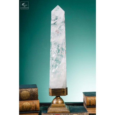 Cristal de roche (Brésil) sur socle laiton