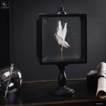 Scolecite crystal in glass display box