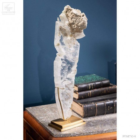 Gypse de Caresse (France)  socle laiton