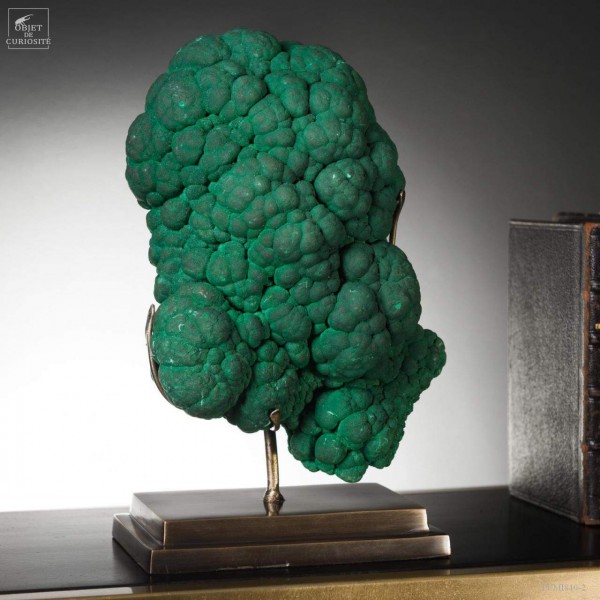 Malachite concretionnées sur socle laiton - Congo