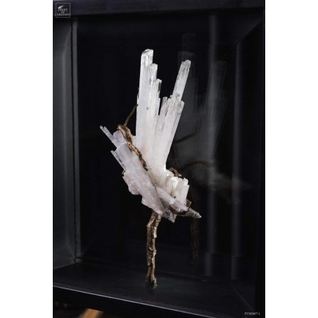 Scolecite crystal in glass display box