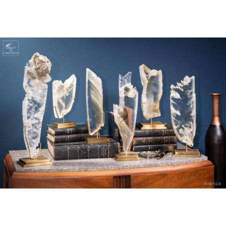 Gypse de Caresse (France)  socle laiton