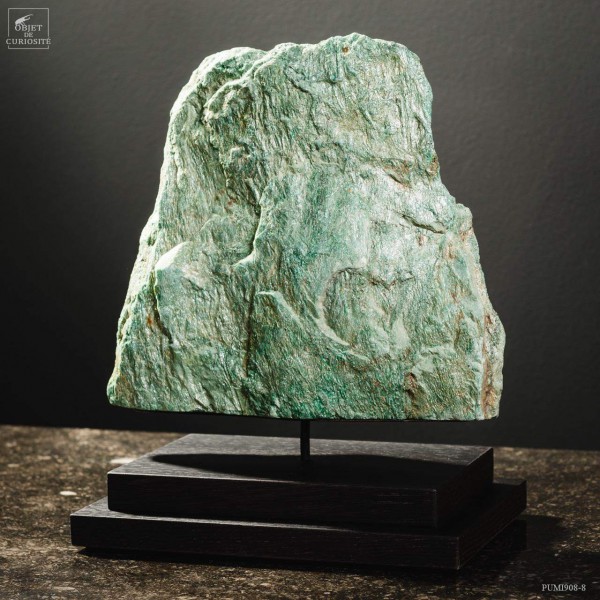 Green Fuchsite from Brazil on black base