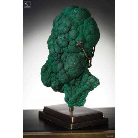 Malachite concretionnées sur socle laiton - Congo