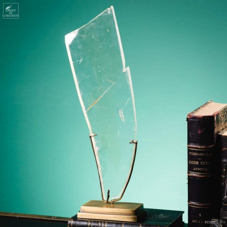 Gypse de Caresse (France)   socle laiton