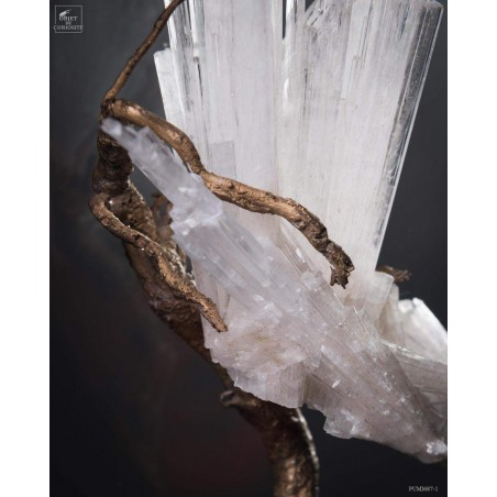 Scolecite crystal in glass display box