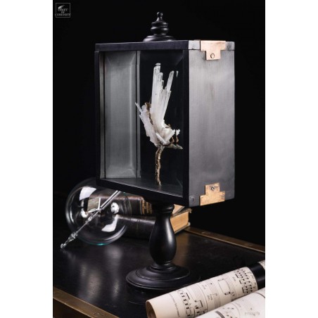 Scolecite crystal in glass display box