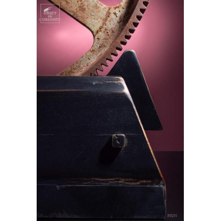 Giant Gear on solid black wood stand