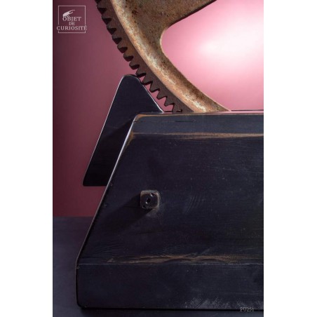 Giant Gear on solid black wood stand