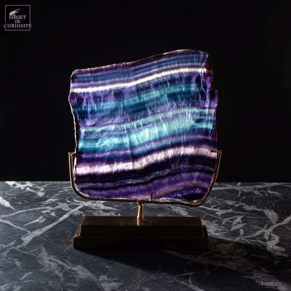 Rainbow fluorite on brass base