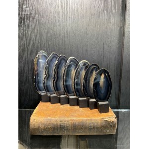 Série de 7 tranches d'agate...