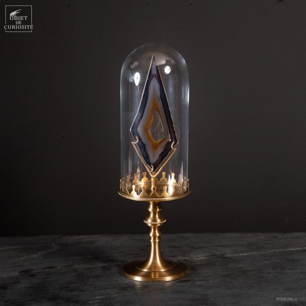 Geometrical agate in brass reliquary