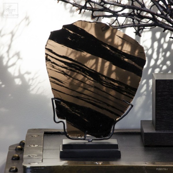 Obsidienne dentelle de minuit polie