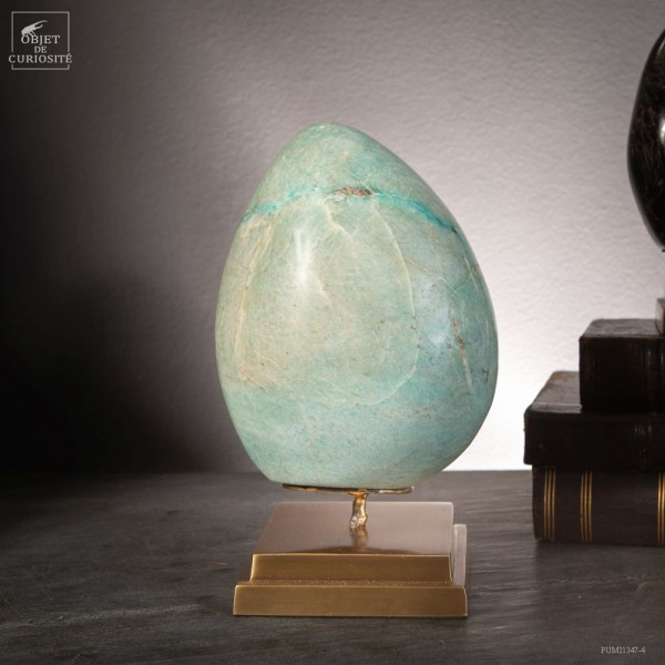 Amazonite of 1.8kg on brass base