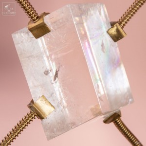 Calcite  in brass round stand 2