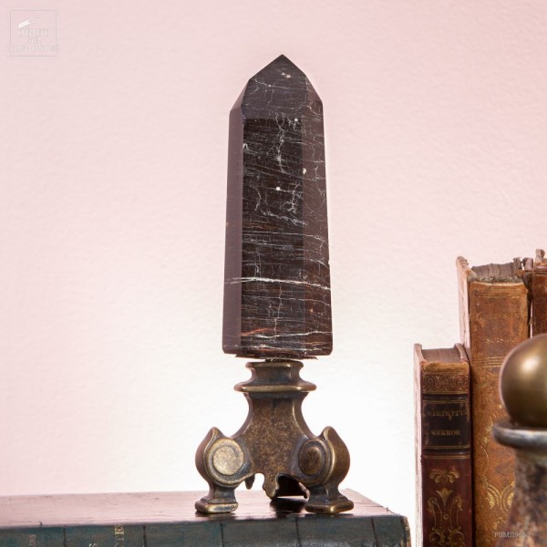Black Tourmaline crystal with Hematite