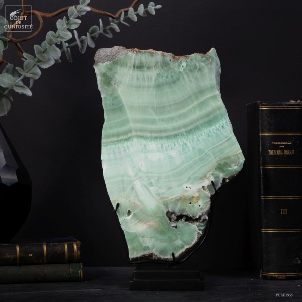 Slice of green Aragonite from Spain