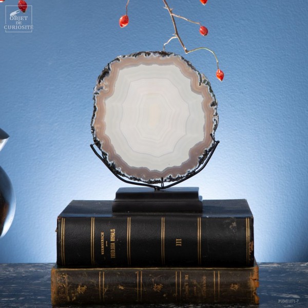 Agate en tranche (Brésil) base noire